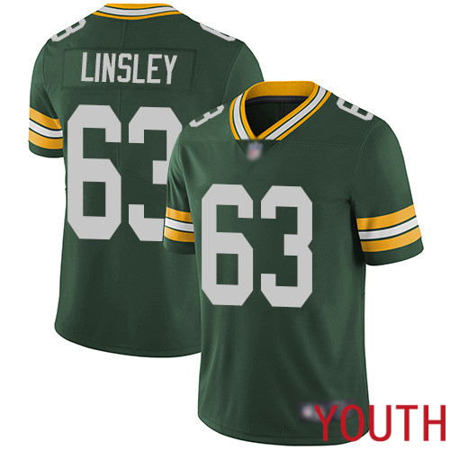 Green Bay Packers Limited Green Youth #63 Linsley Corey Home Jersey Nike NFL Vapor Untouchable->youth nfl jersey->Youth Jersey
